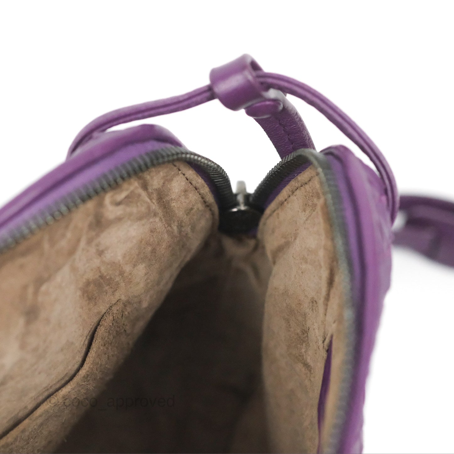 Bottega Veneta Crossbody Bag Intrecciato Leather Purple