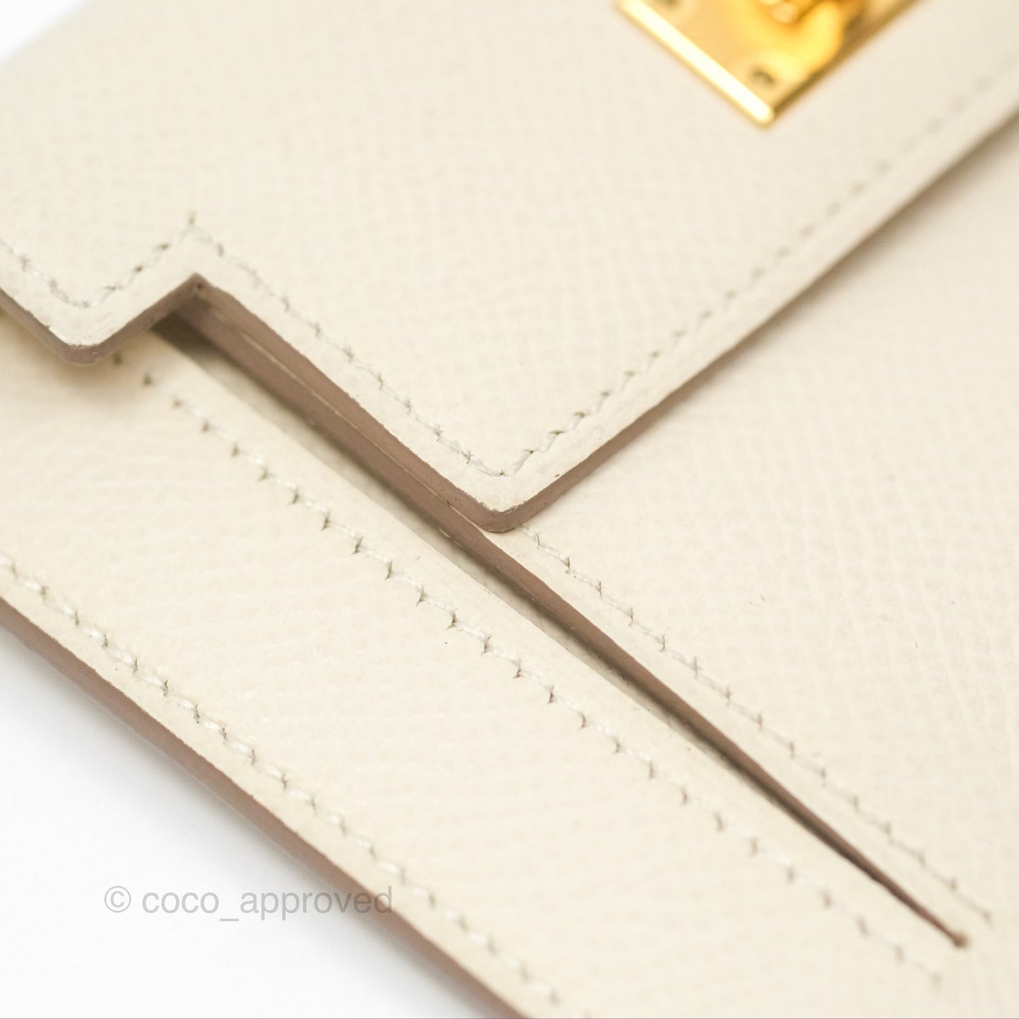 Hermès Kelly Pocket Compact Wallet Nata I2 Gold Hardware
