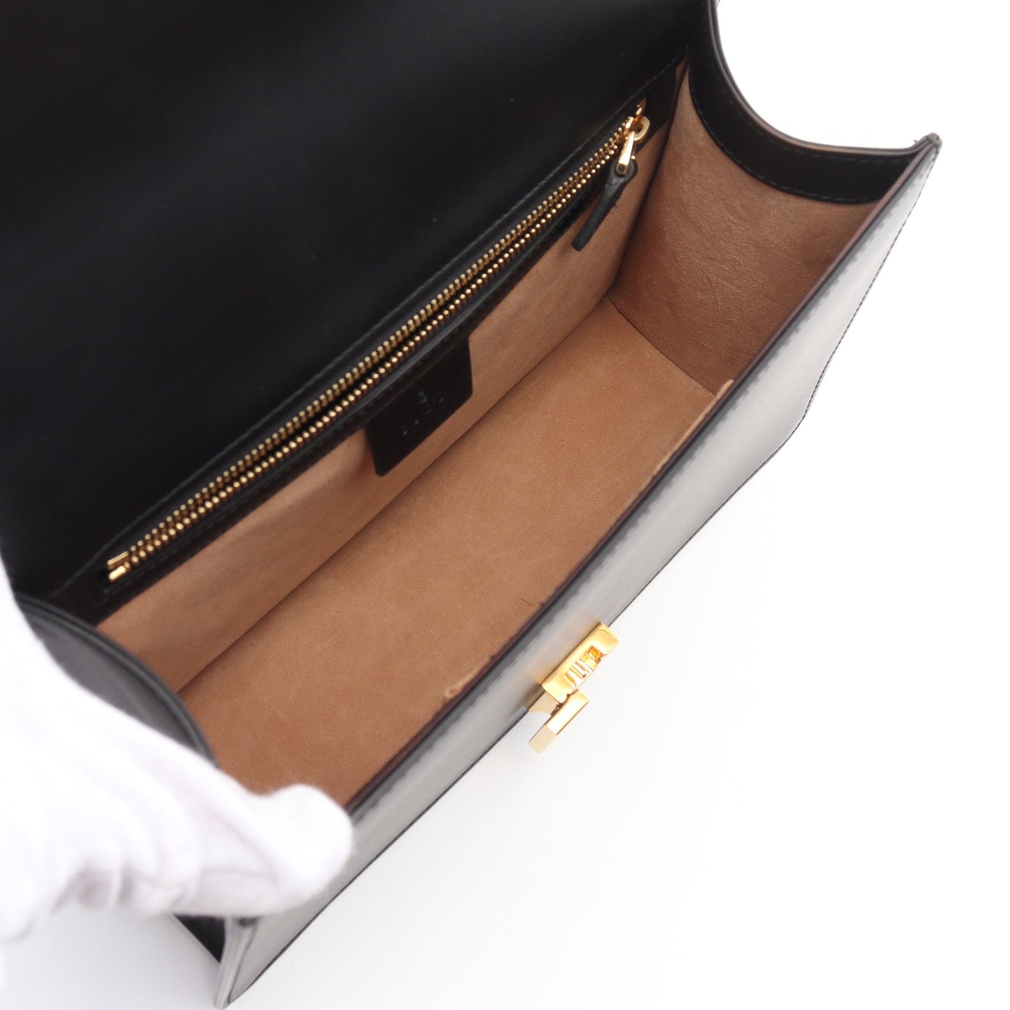 Luxury Gucci Trending 2025 Sylvie Small Web line Shoulder bag Leather Black