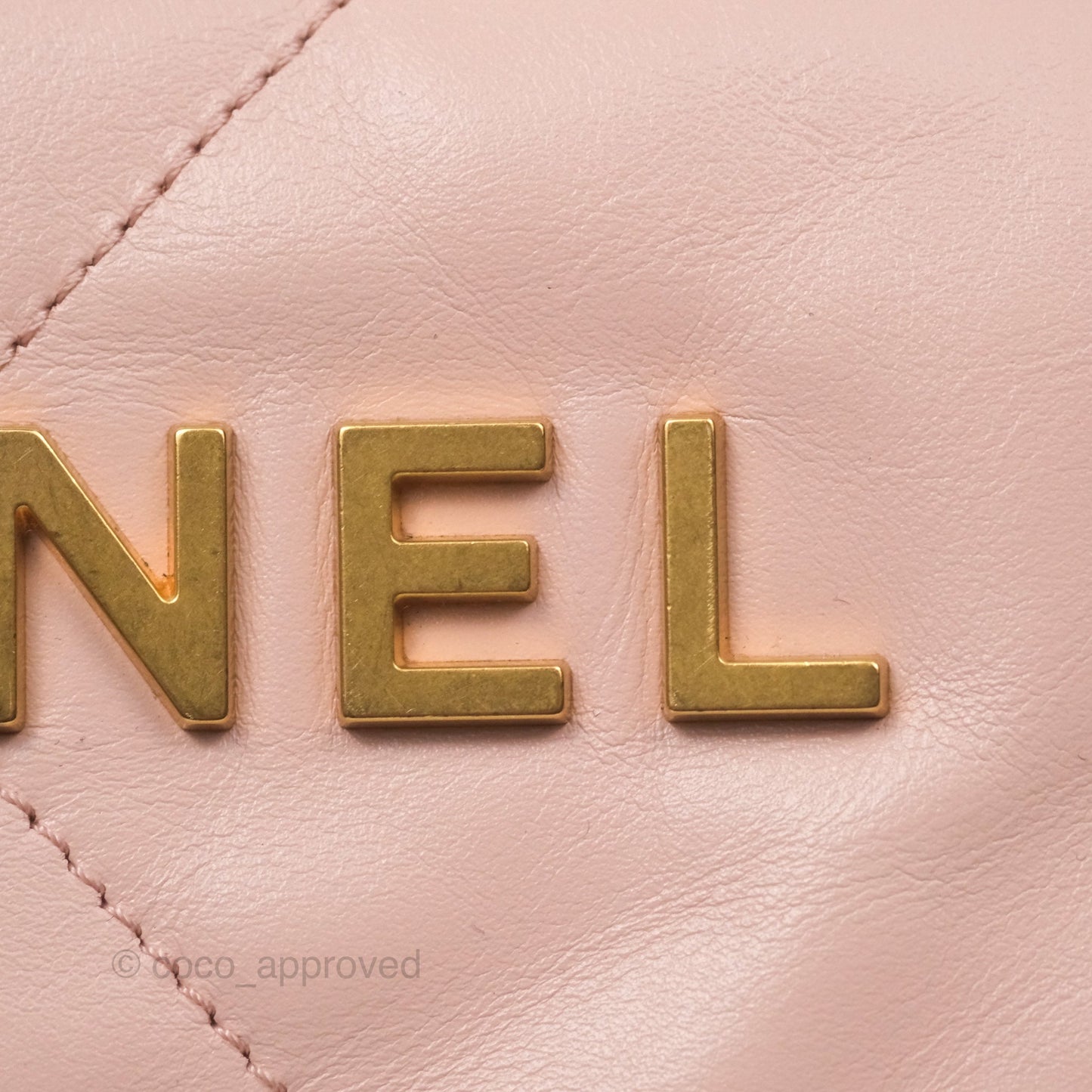 Chanel 22 Small Quilted Pink Shiny Crumpled Calfskin Aged Gold Hardware