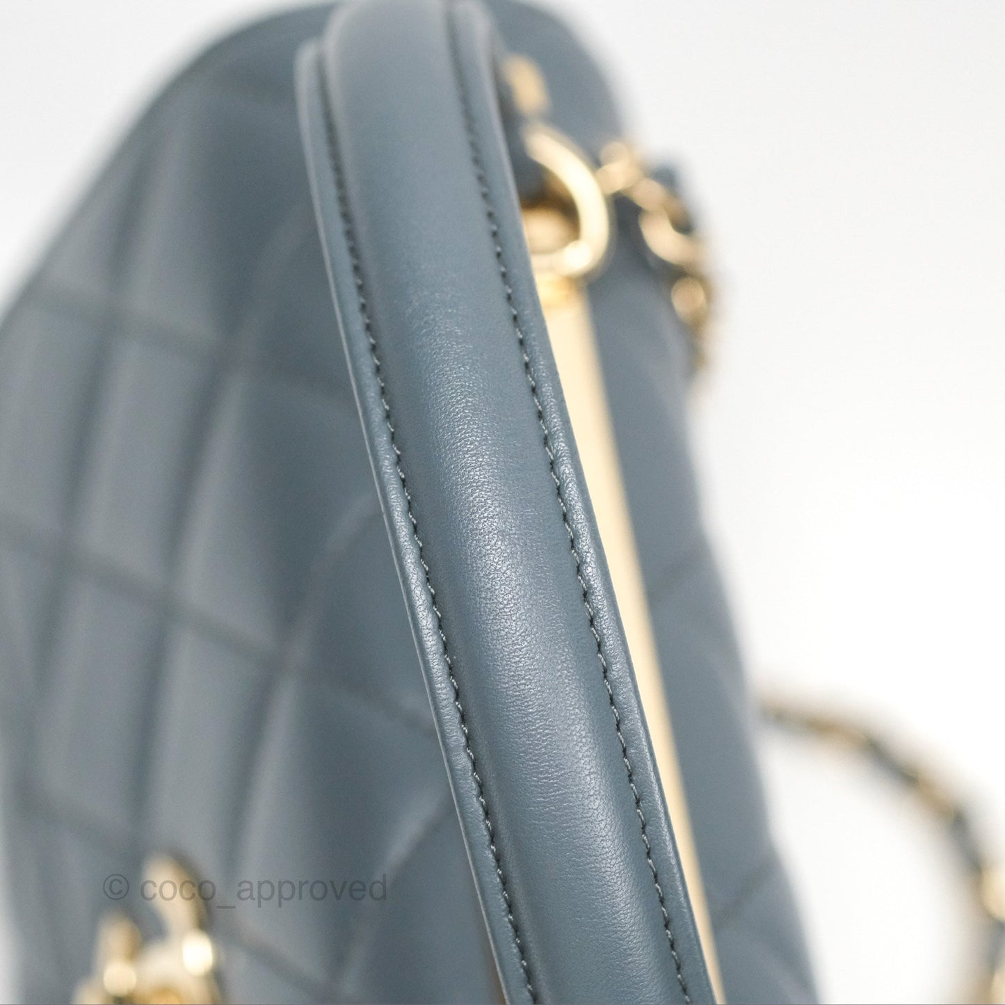 Chanel Small Trendy CC Grey Blue Lambskin Gold Hardware