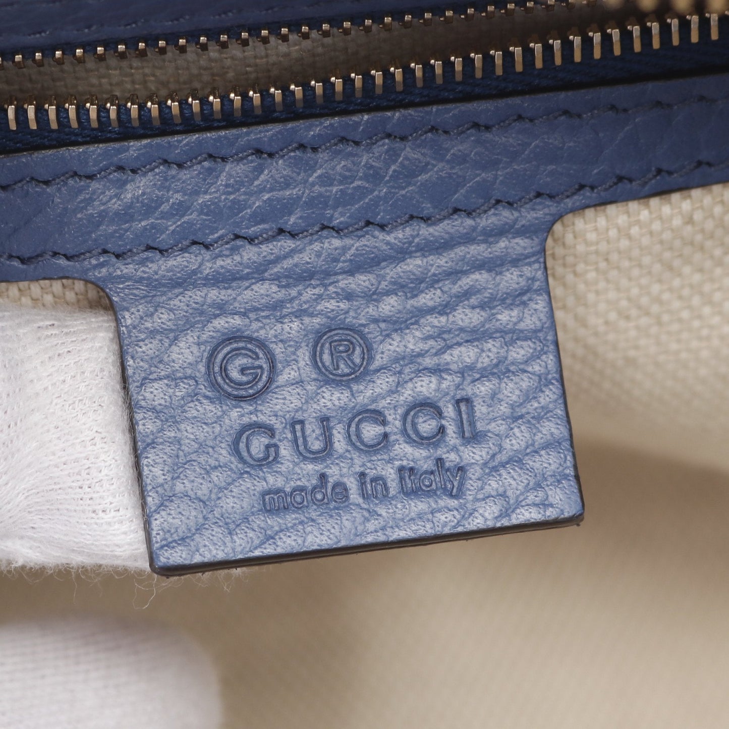 Luxury Gucci Trending 2025 Soho Interlocking G Handbag Leather Blue 2WAY