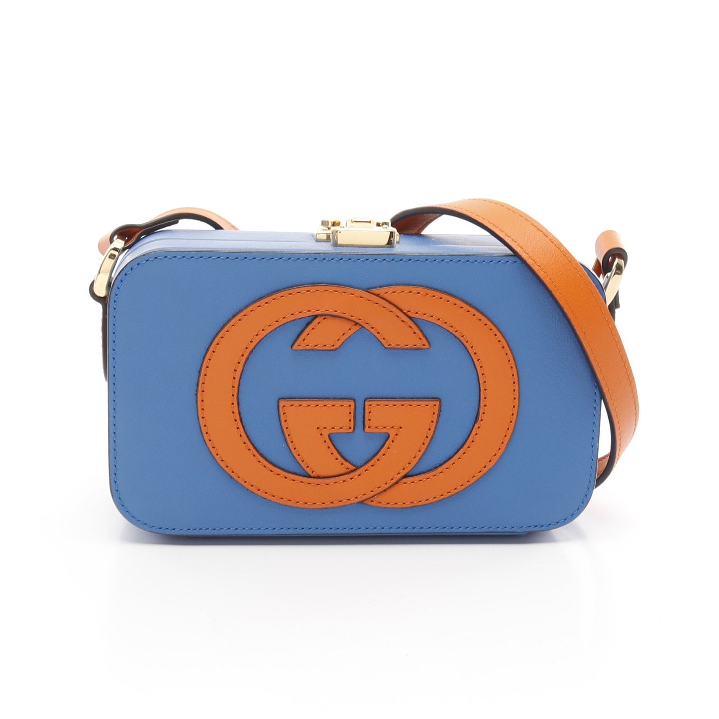 Luxury Gucci Trending 2025 Interlocking G Shoulder bag Leather Blue Orange