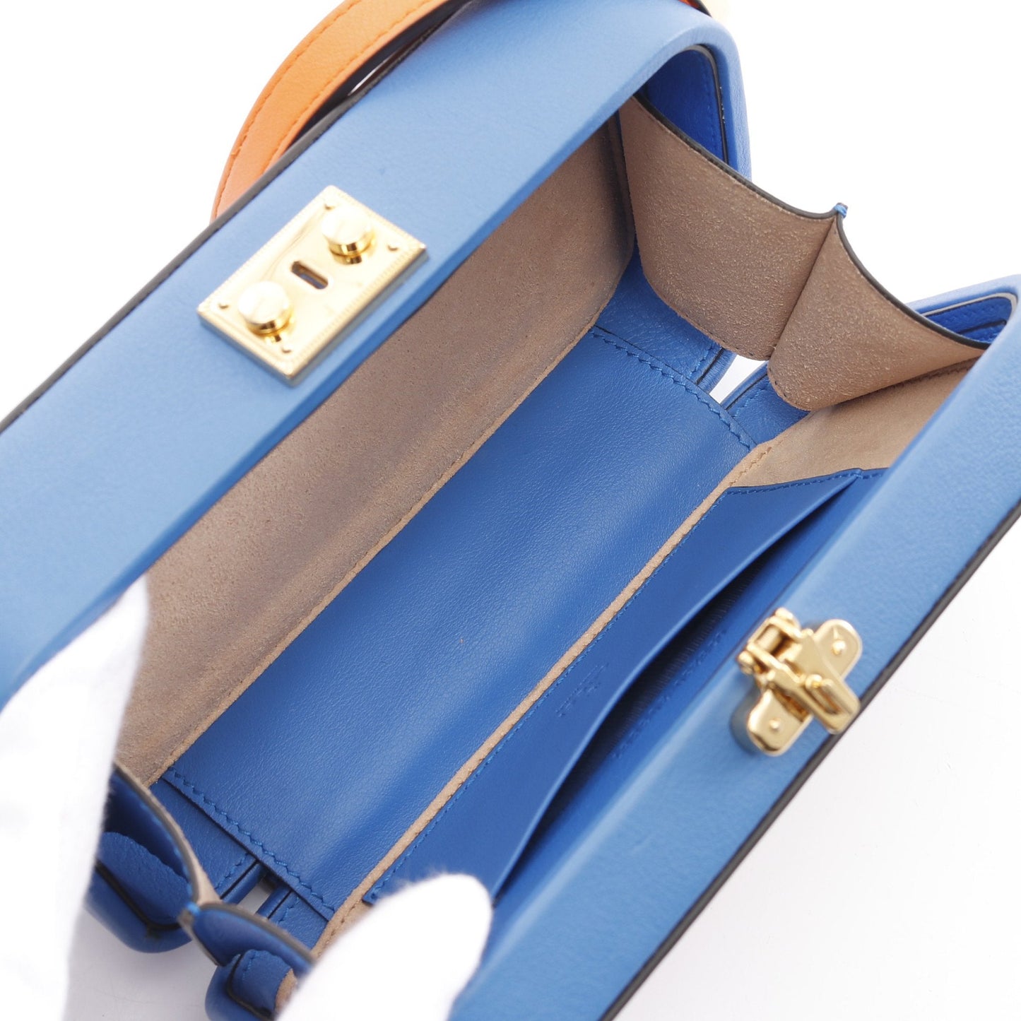Luxury Gucci Trending 2025 Interlocking G Shoulder bag Leather Blue Orange