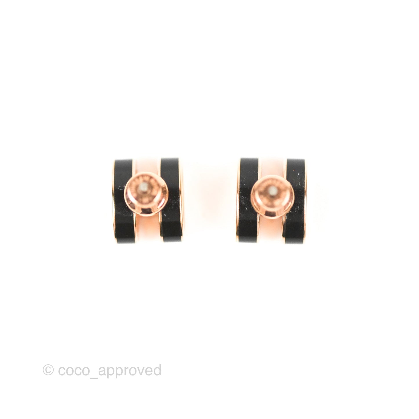 Hermès Pop H Earrings Black Rose Gold Hardware