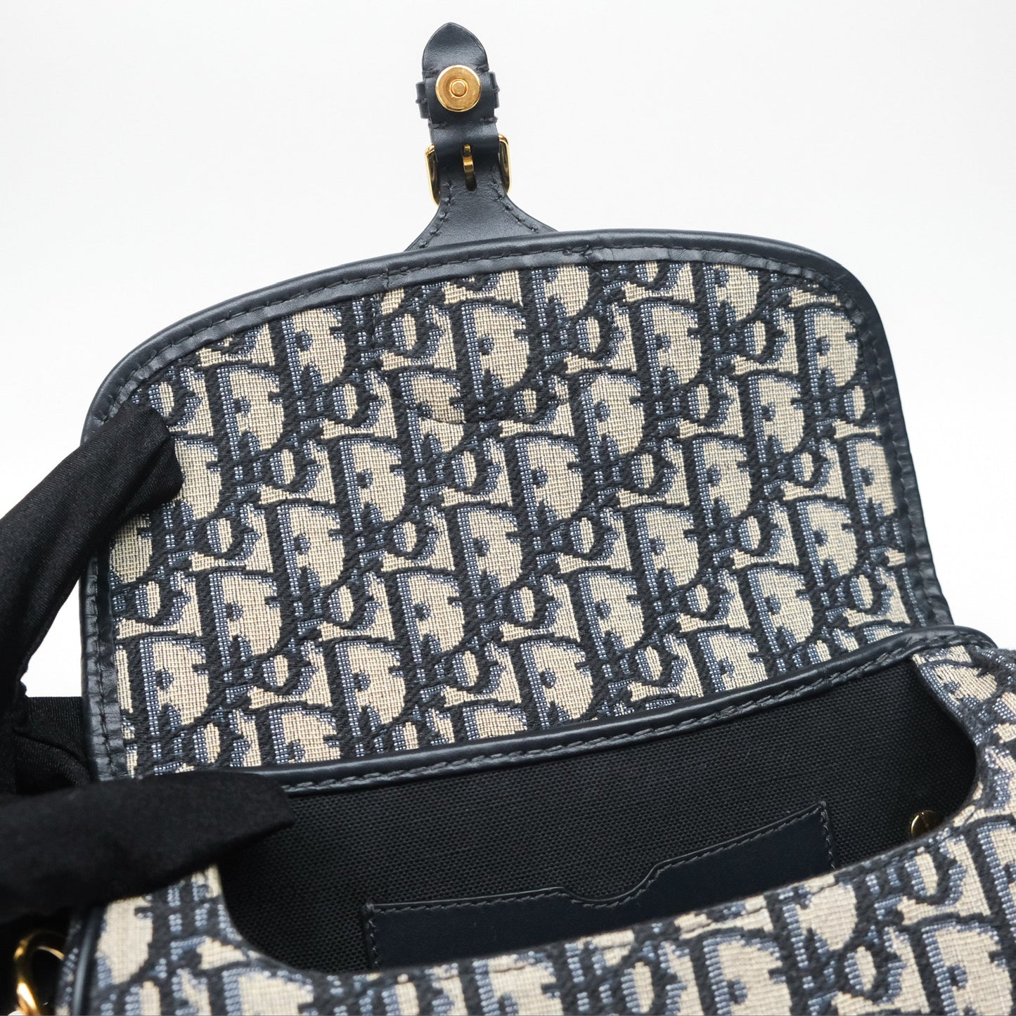 Christian Dior Bobby East-West Bag Blue Oblique Jacquard Canvas