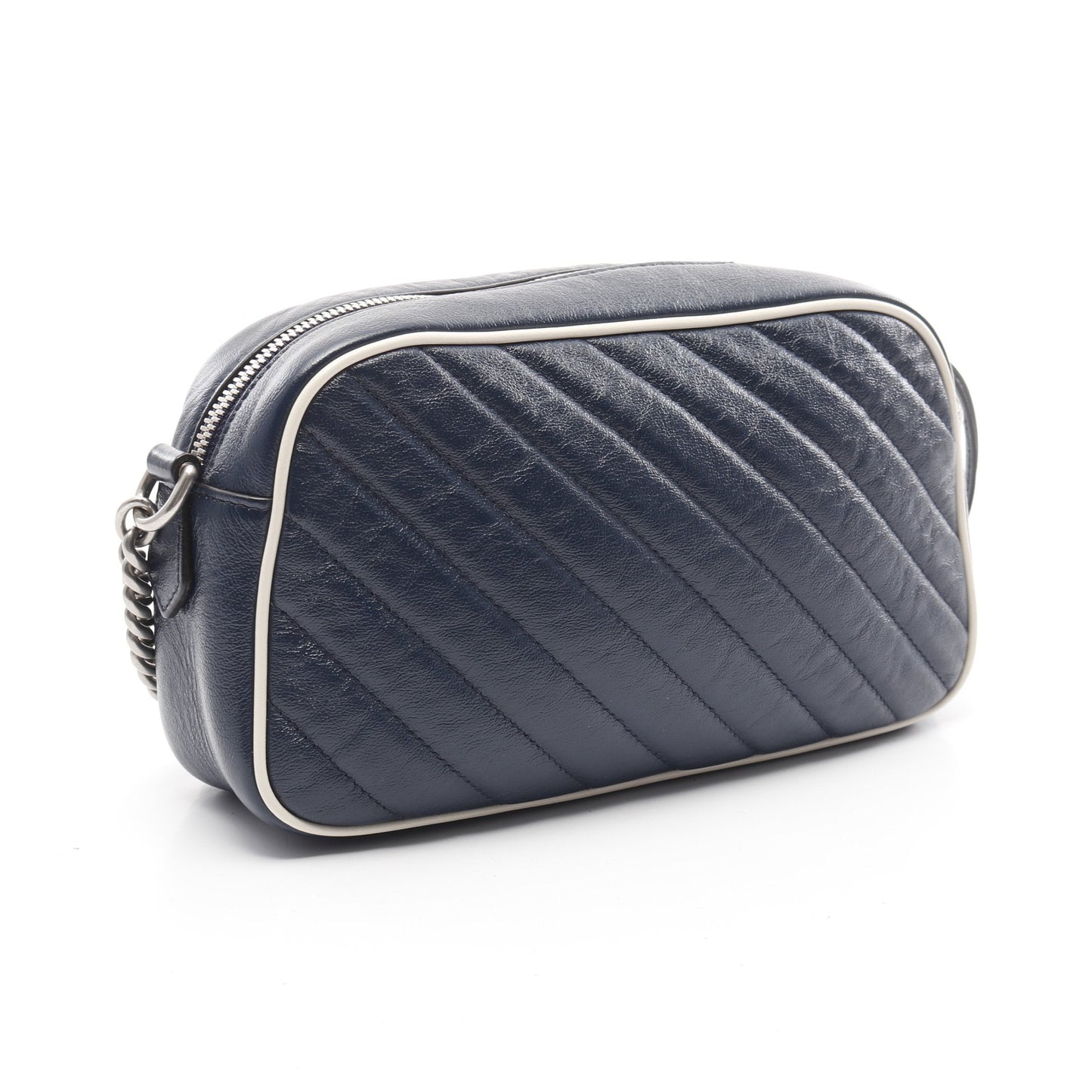 Luxury Gucci Trending 2025 GG Marmont Chain shoulder bag Leather Navy White