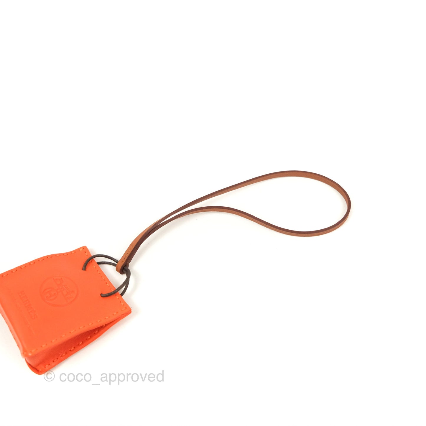 Hermès Orange Shopping Bag Charm