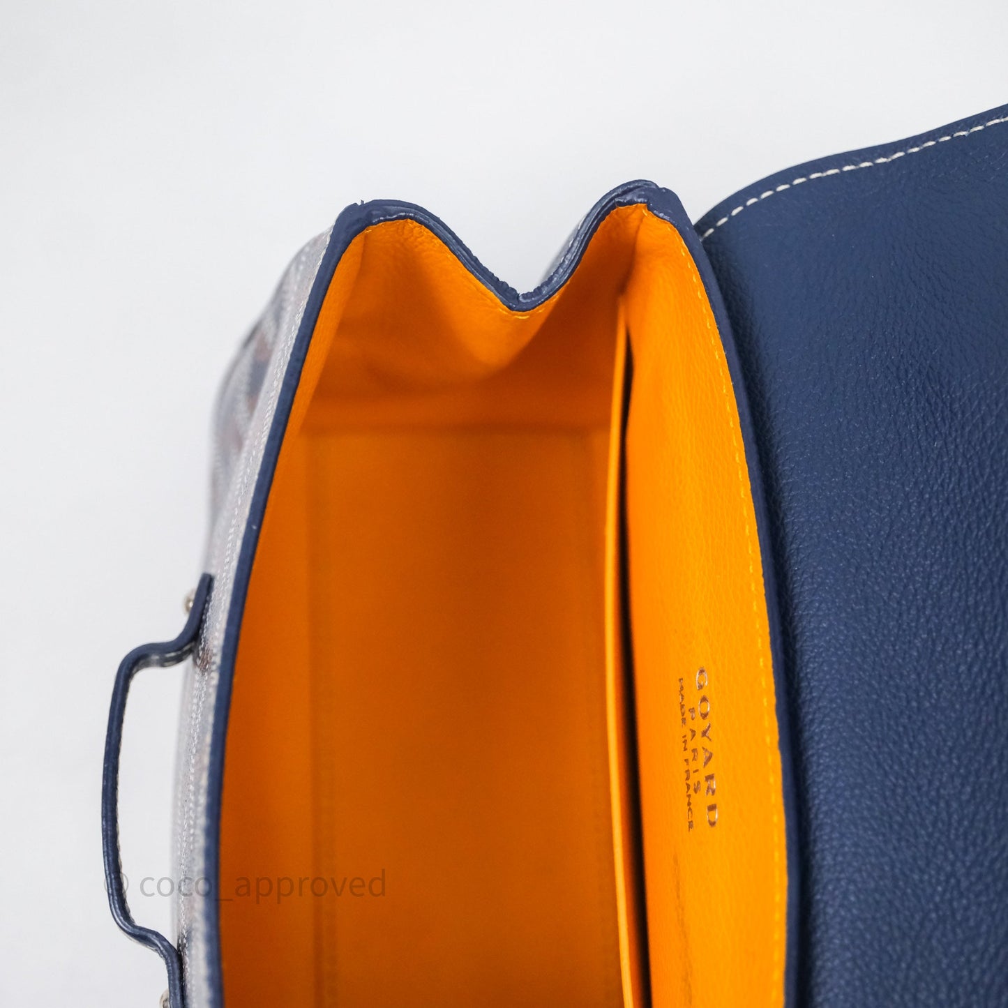 Goyard Saïgon Mini Bag Chevroches Calfskin Navy Silver Hardware