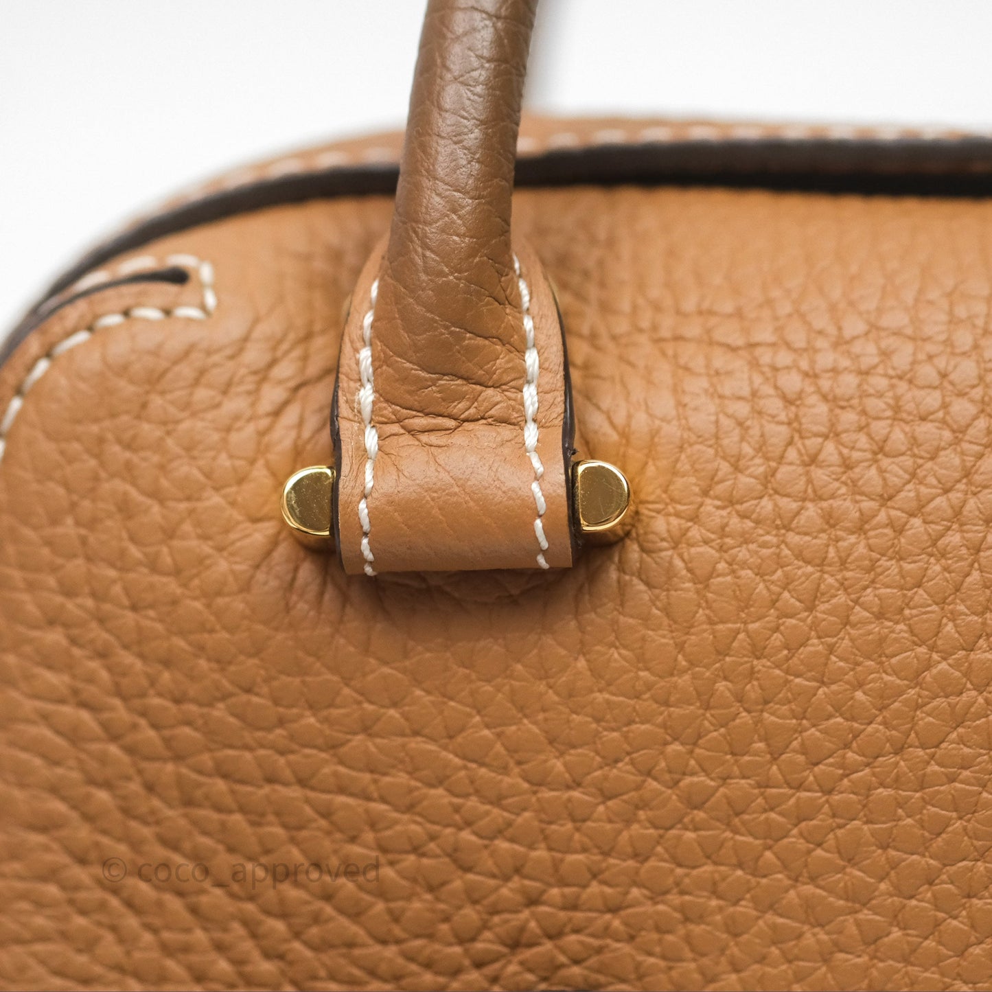 Delvaux Cool Box Nano Taurillon Soft Grained Calfskin Vegetal Ivory Gold Hardware