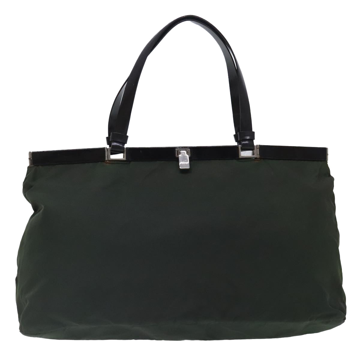 Luxury Prada Tote Bag Nylon Green Silver  95559