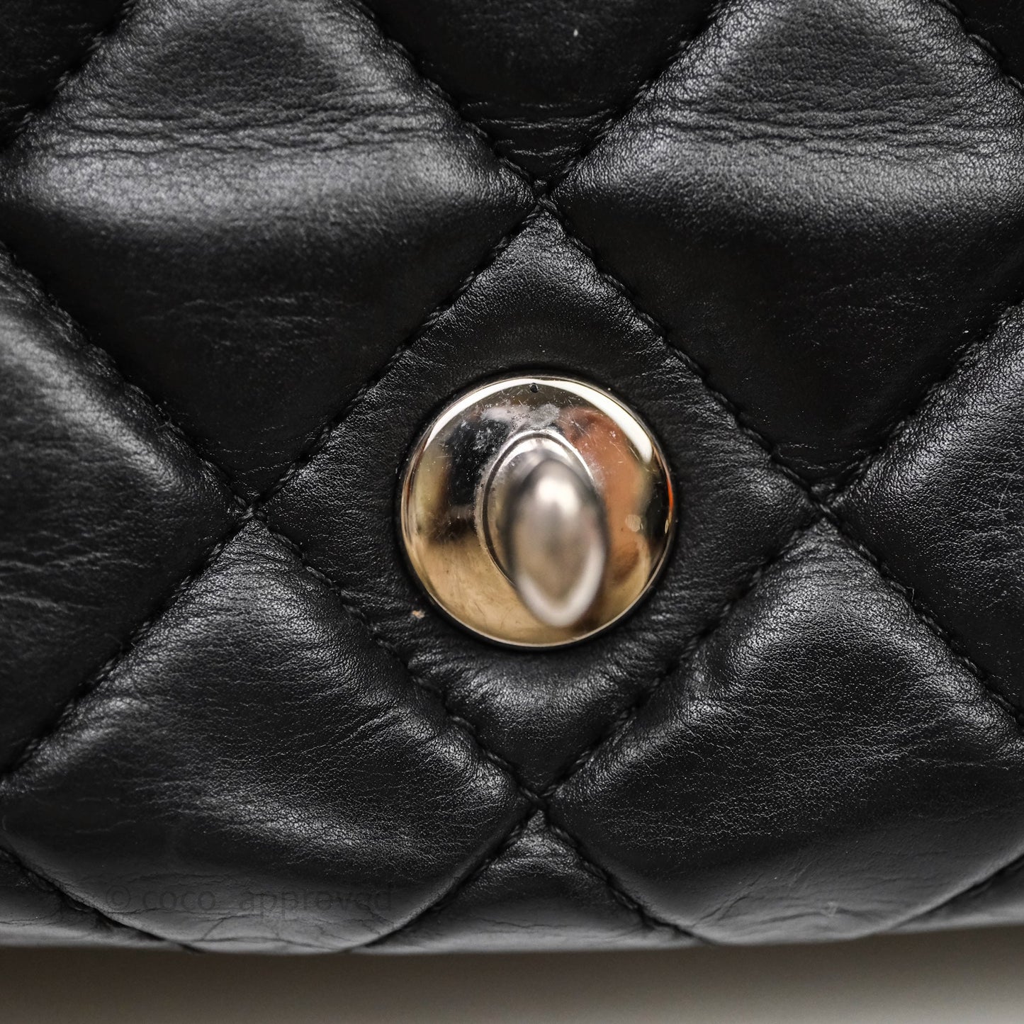 Chanel Quilted Flap Black Calfskin Silver Hardware