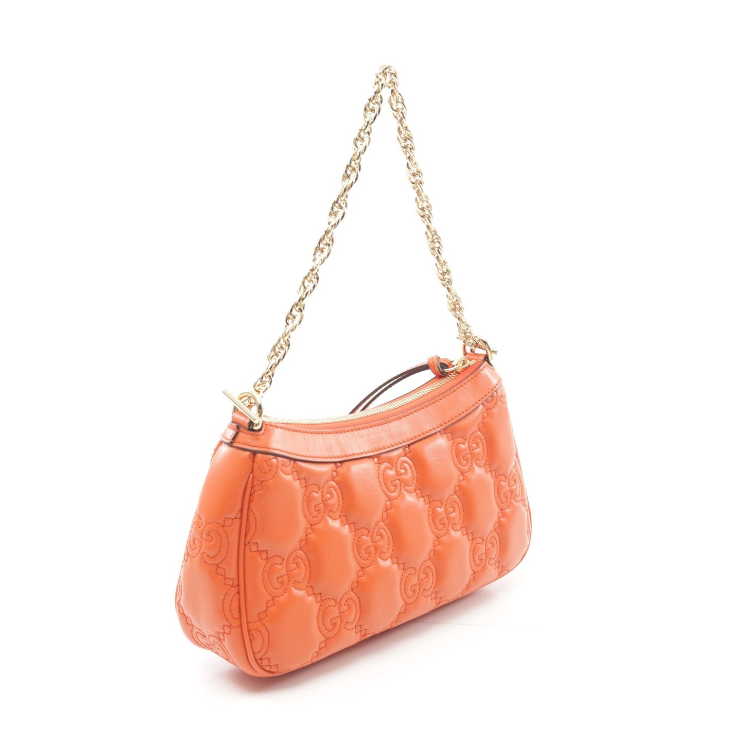Luxury Gucci Trending 2025 GG Matelasse Chain handbag Leather Orange 2WAY