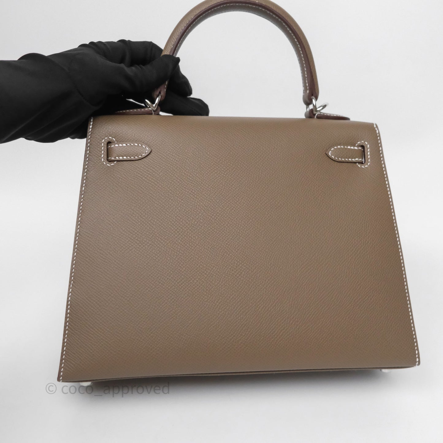 Hermes Kelly 25 Etoupe 18 Palladium Hardware