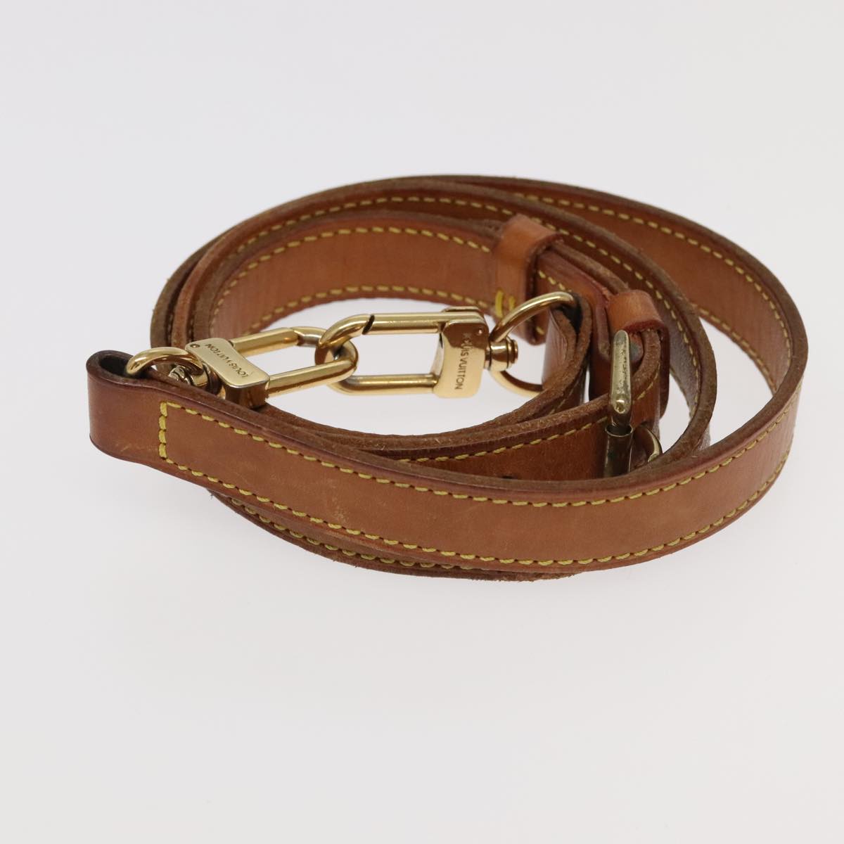 LOUIS VUITTON Adjustable Shoulder Strap Leather 32.7""-39.8"" Beige 95585