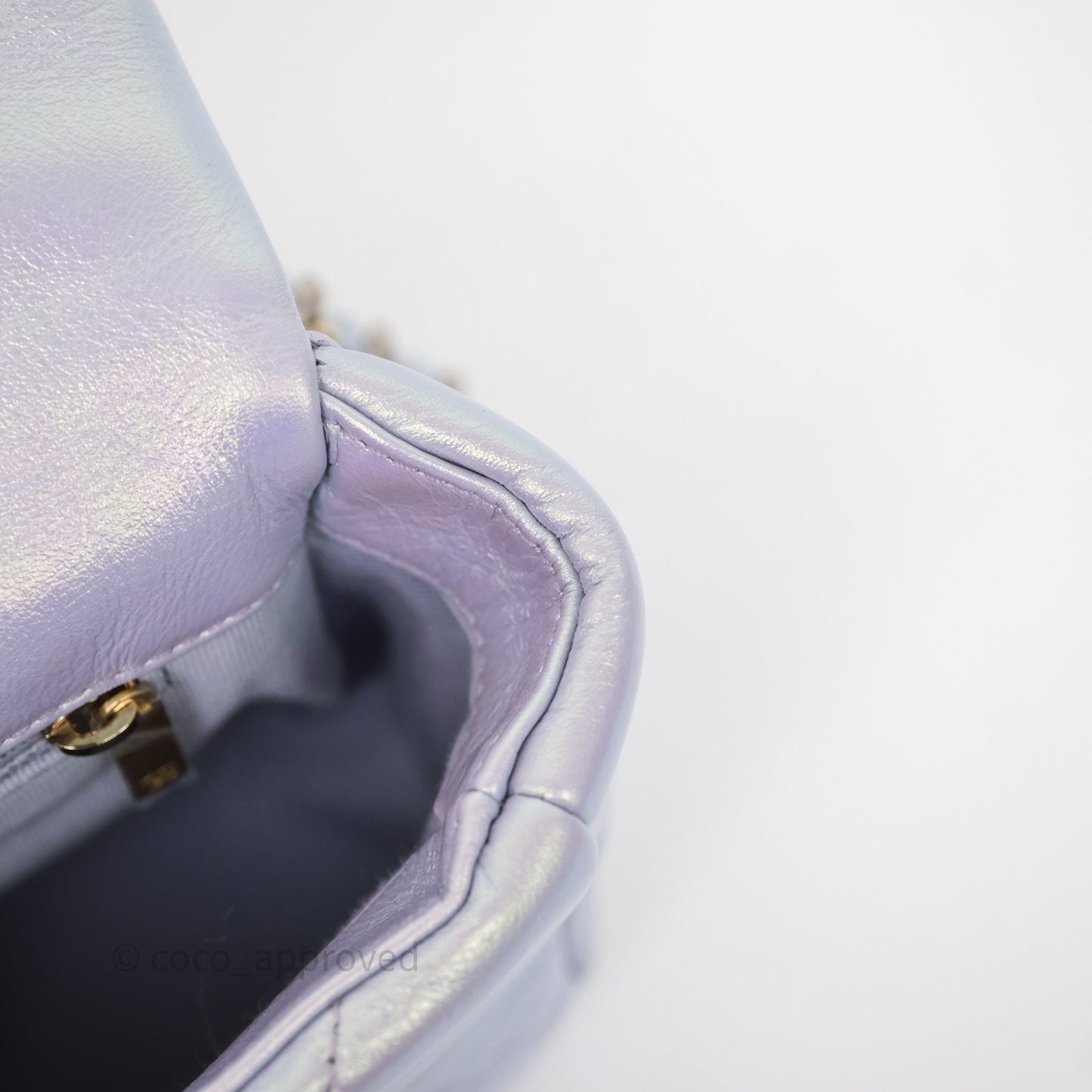 Chanel 19 Small Iridescent Purple Mixed Hardware