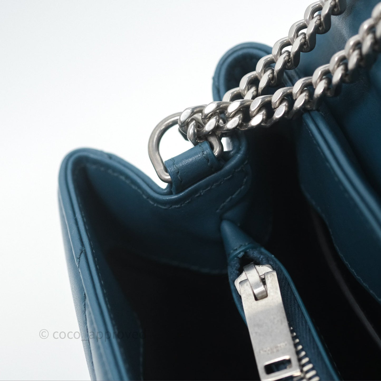 Saint Laurent Loulou Small Flap Bag Turquoise Blue Ruthenum Hardware
