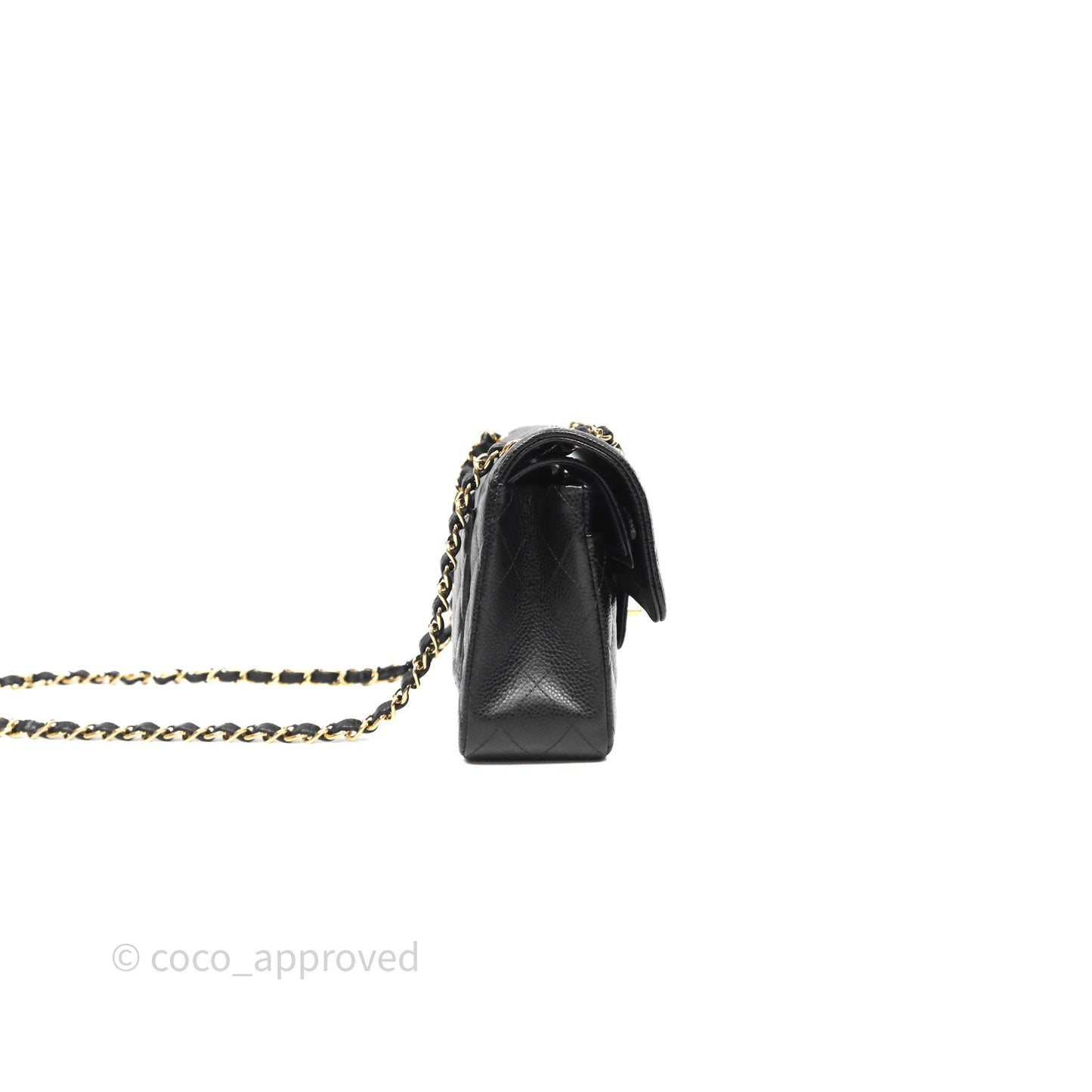 Chanel Small Classic Flap Quilted Black Caviar Gold Hardware