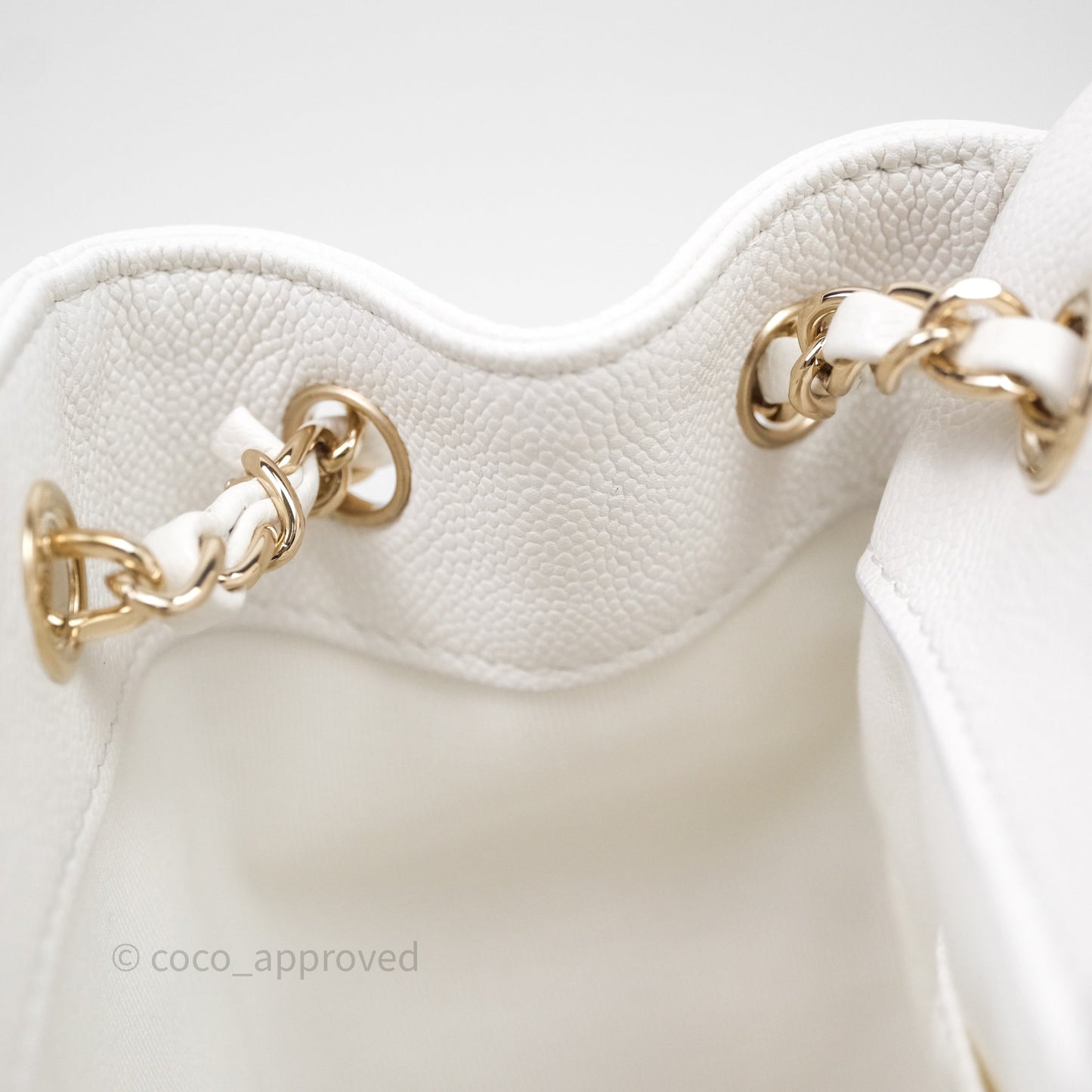 Chanel Small Duma Backpack Caviar White Gold Hardware