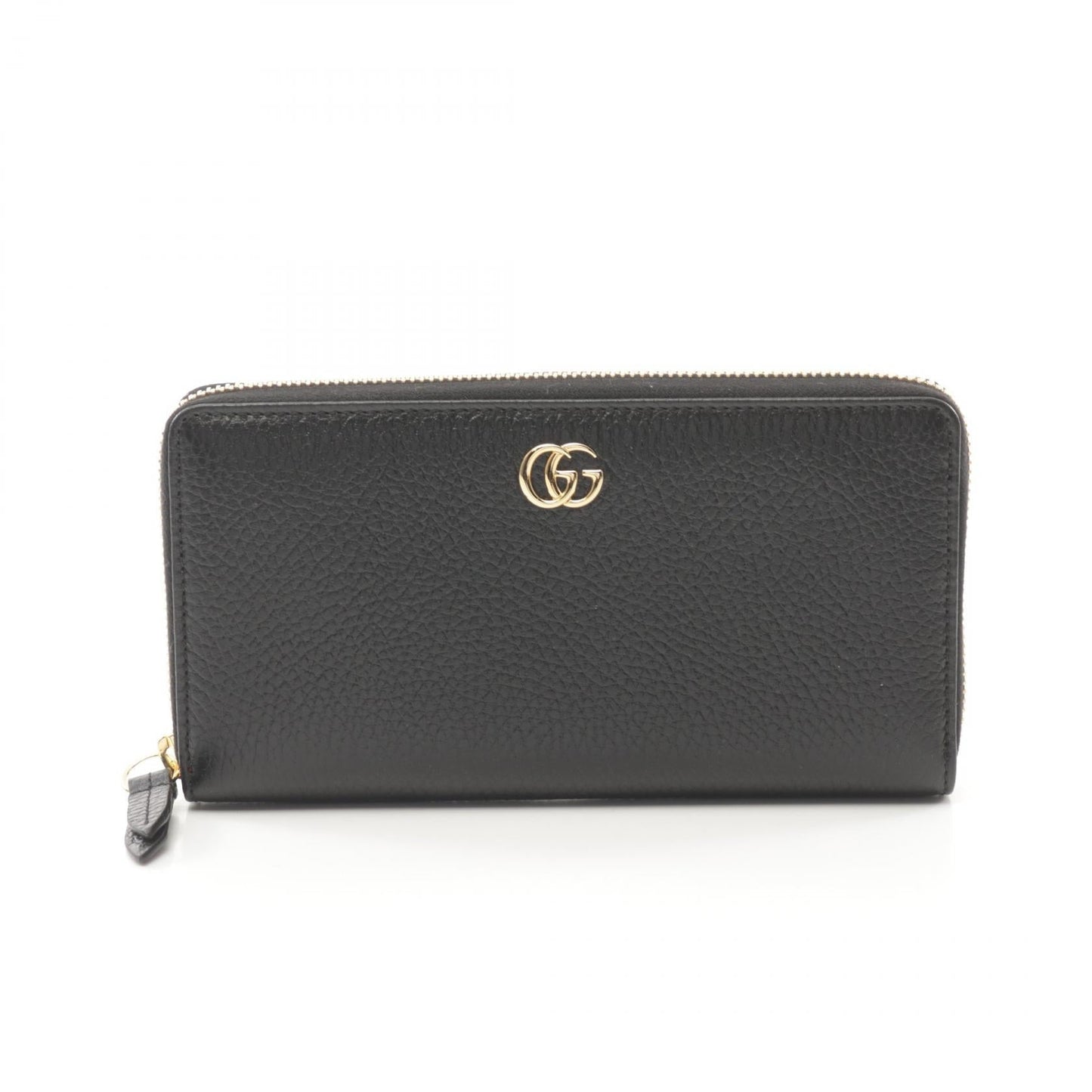 Luxury Gucci Trending 2025 Petite marmont GG Marmont Round zipper long wallet Leather Black