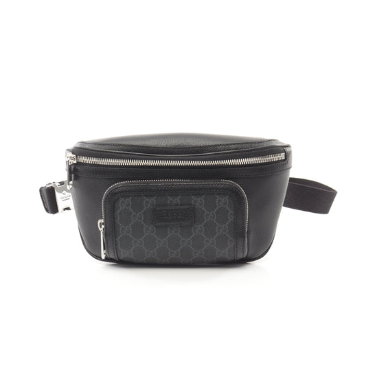 Luxury Gucci Trending 2025 GG Supreme Small Belt bag Waist bag Body bag PVC Leather Black