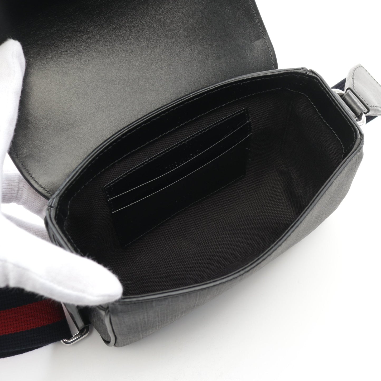 Luxury Gucci Trending 2025 GG Supreme Super mini bag Shoulder bag PVC Leather Dark gray Black