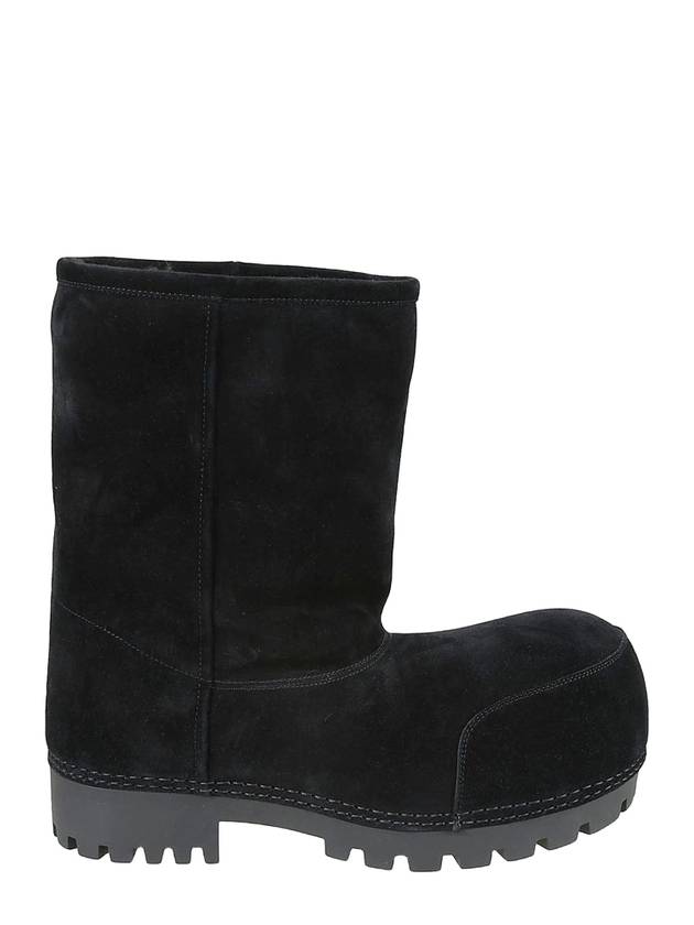 Luxury Balenciaga Suede Fur Winter Boots Black