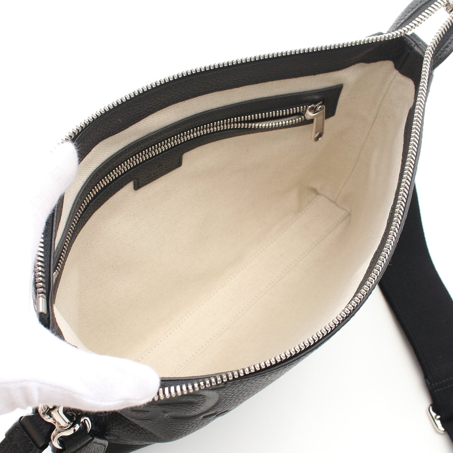 Luxury Gucci Trending 2025 Jumbo GG Medium Messenger bag Shoulder bag Leather Black 2WAY