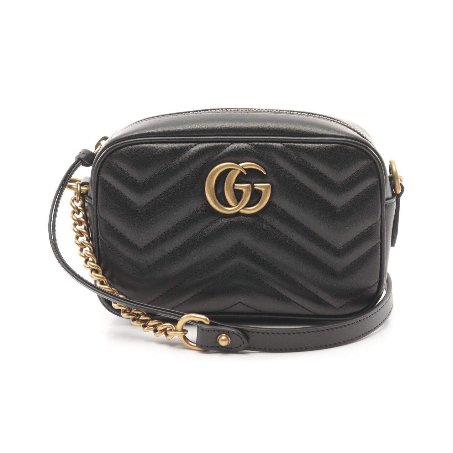 Luxury Gucci Trending 2025 GG Marmont Quilting Mini bag Chain shoulder bag Leather Black