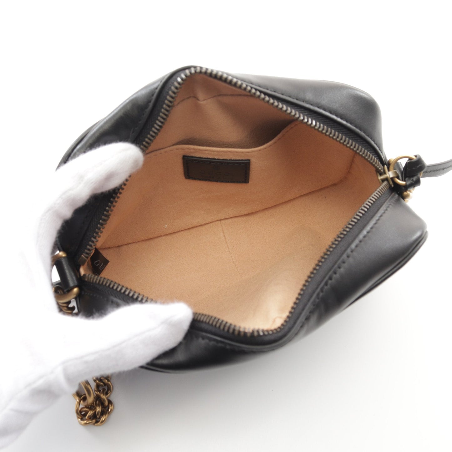 Luxury Gucci Trending 2025 GG Marmont Quilting Mini bag Chain shoulder bag Leather Black