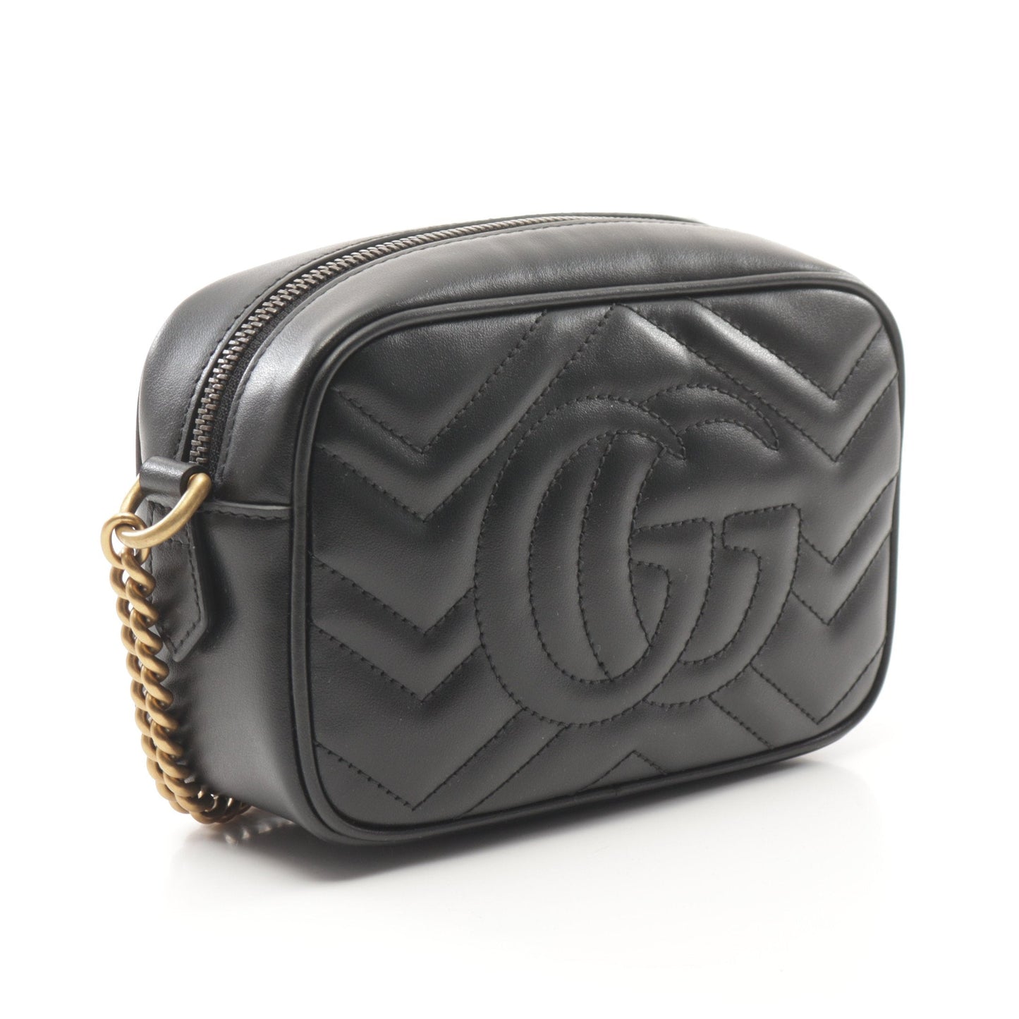 Luxury Gucci Trending 2025 GG Marmont Quilting Mini bag Chain shoulder bag Leather Black