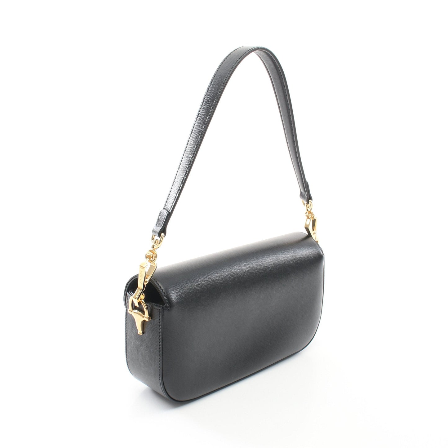 Luxury Gucci Trending 2025 Horsebit 1955 Small One shoulder bag Leather Black 2WAY