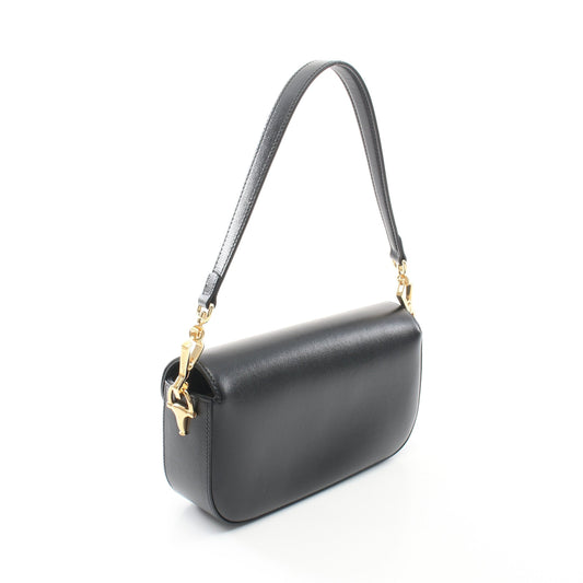 Luxury Gucci Trending 2025 Horsebit 1955 Small One shoulder bag Leather Black 2WAY