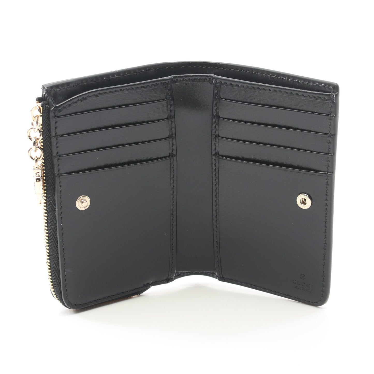 Luxury Gucci Trending 2025 GG canvas Mini wallet Bi-fold wallet Canvas Leather Black