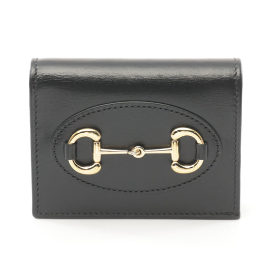 Luxury Gucci Trending 2025 Horsebit 1955 Bi-fold wallet Leather Black