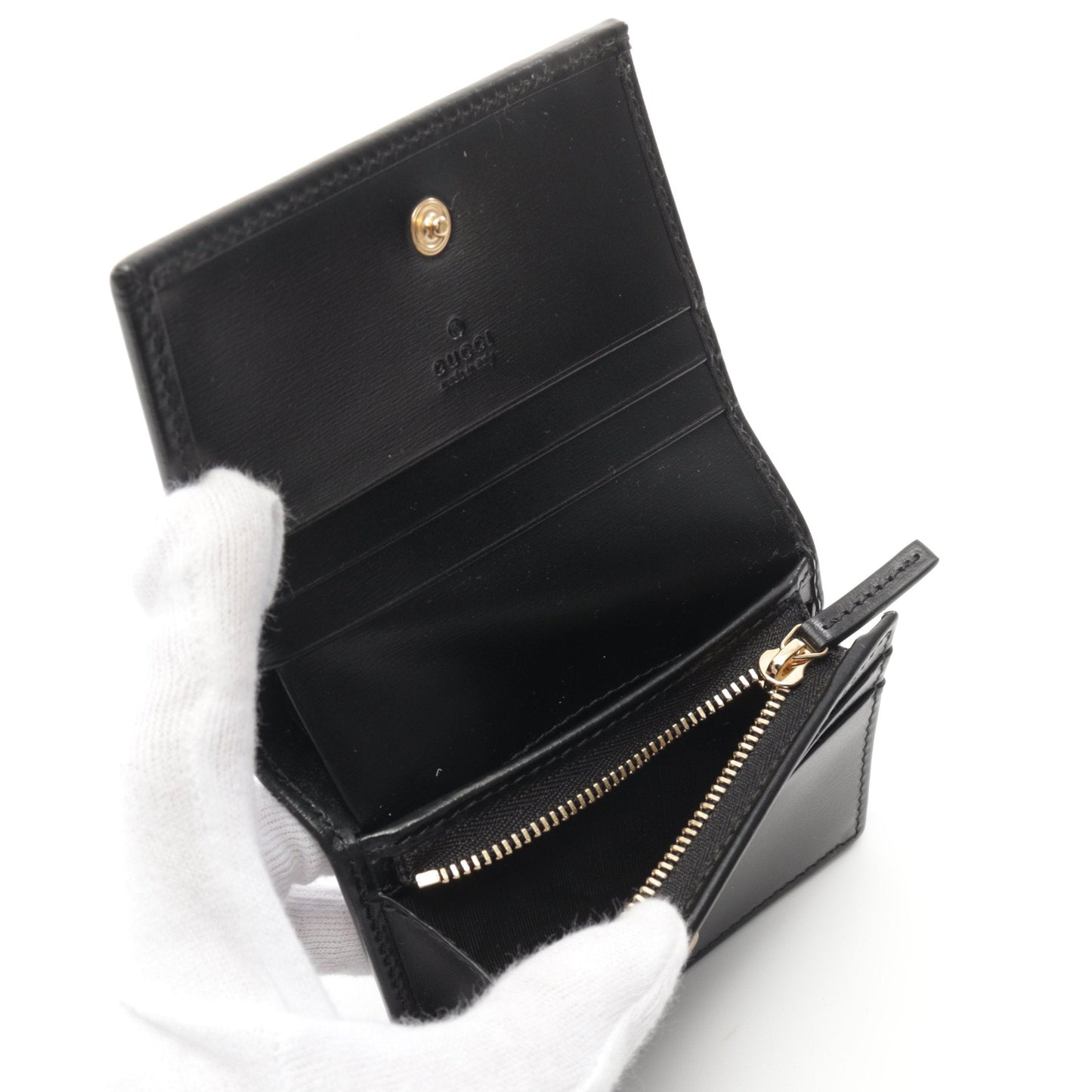 Luxury Gucci Trending 2025 Horsebit 1955 Bi-fold wallet Leather Black