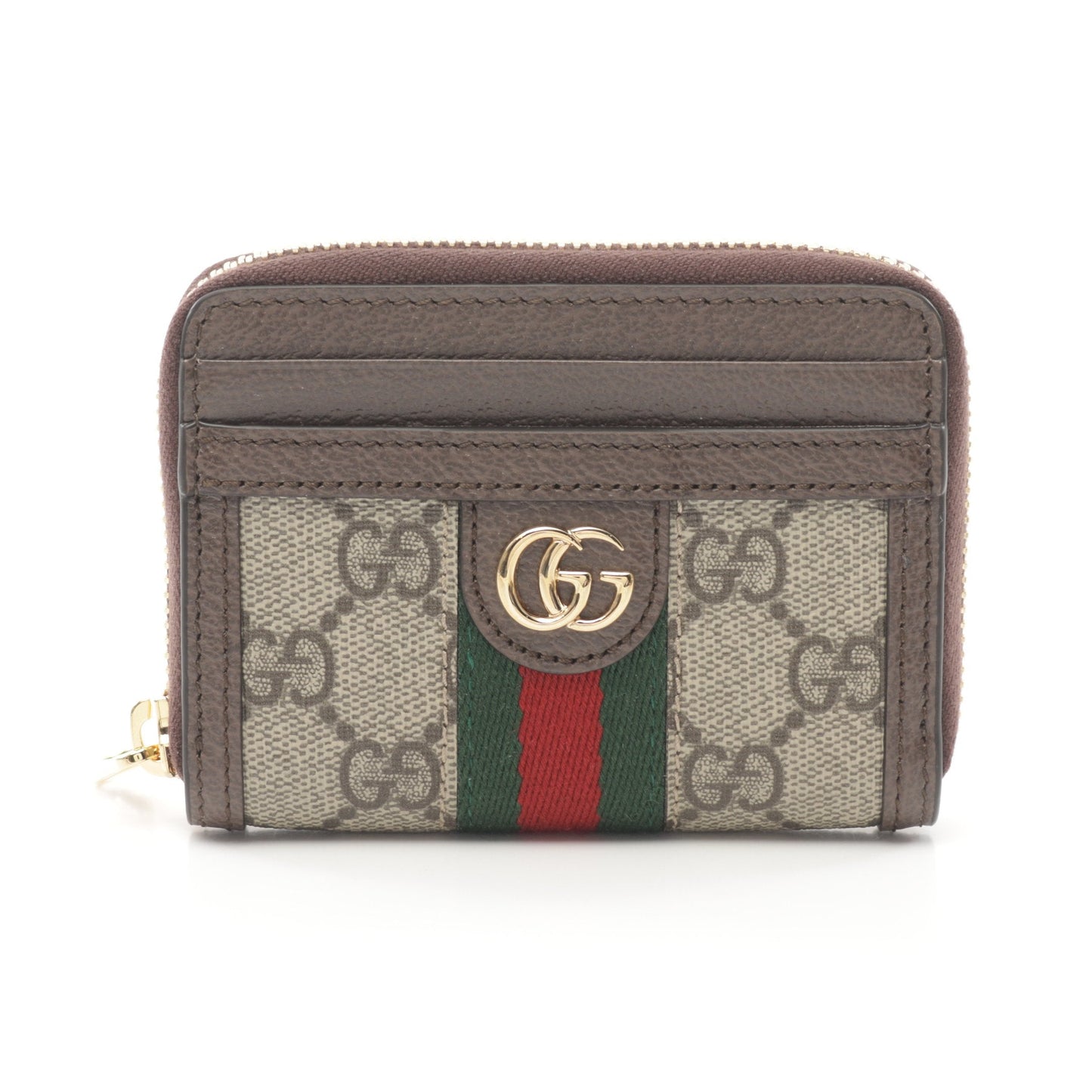 Luxury Gucci Trending 2025 Ophidia GG Supreme Card case PVC Leather Beige Brown Multicolor