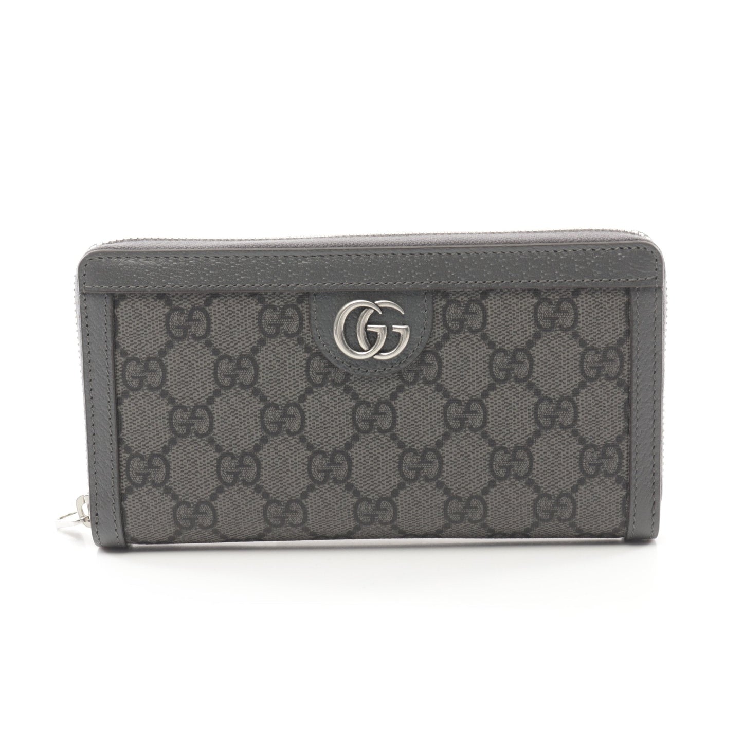 Luxury Gucci Trending 2025 Ophidia GG Supreme Round zipper long wallet PVC Leather Gray