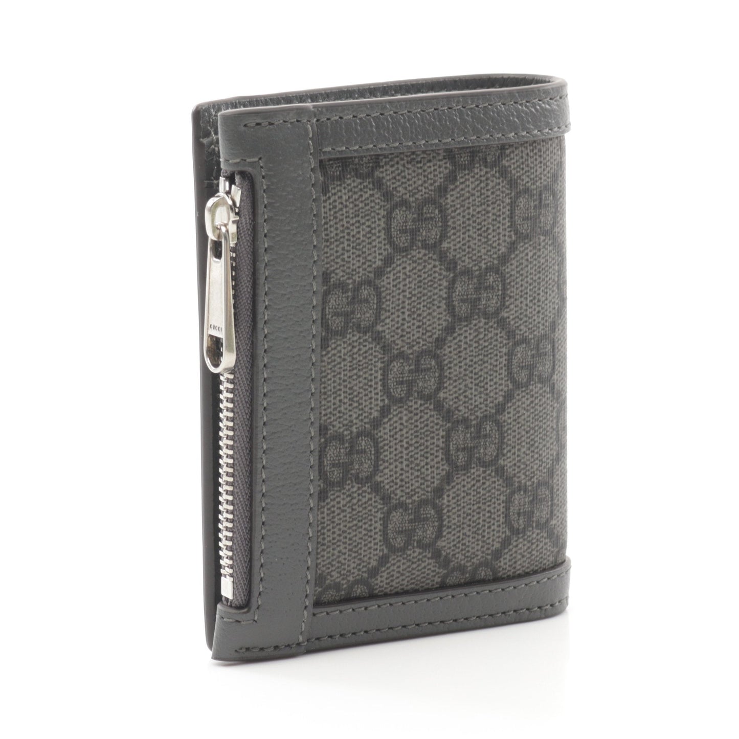 Luxury Gucci Trending 2025 Ophidia GG Supreme Long wallet Bi-fold wallet PVC Leather Gray