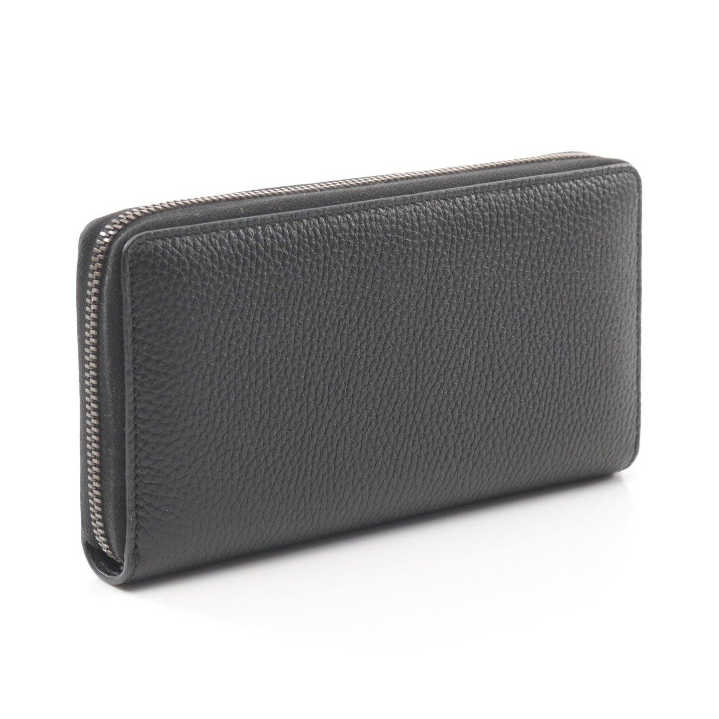 Luxury Gucci Trending 2025 Bamboo Round zipper long wallet Leather Black