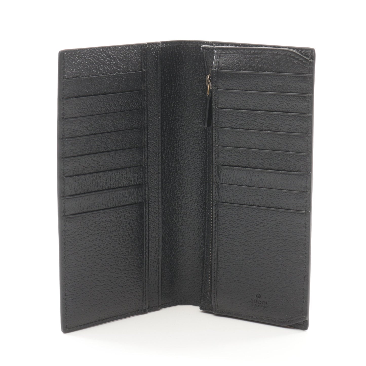 Luxury Gucci Trending 2025 Double G Bi-fold Long Wallet Leather Black