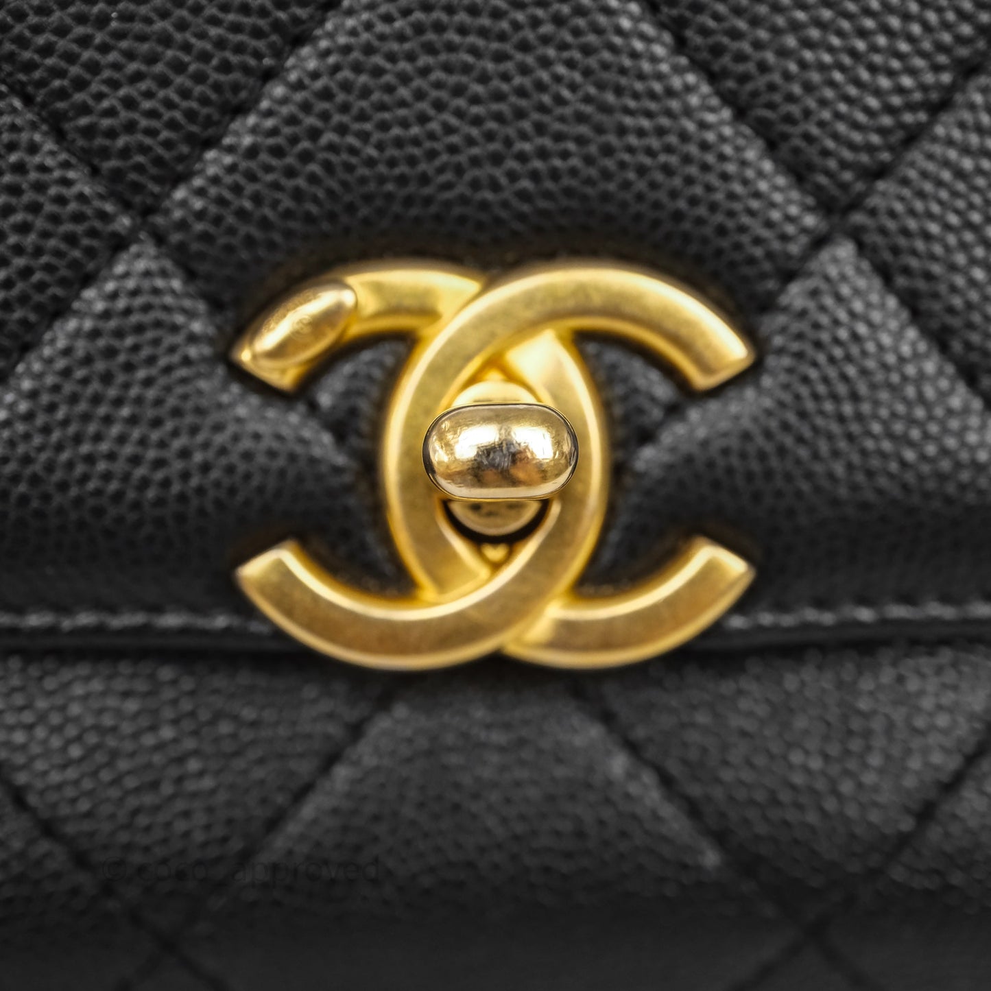 Chanel Mini Bracelet On Chain Flap Bag Flat Quilted Black Caviar Aged Gold Hardware