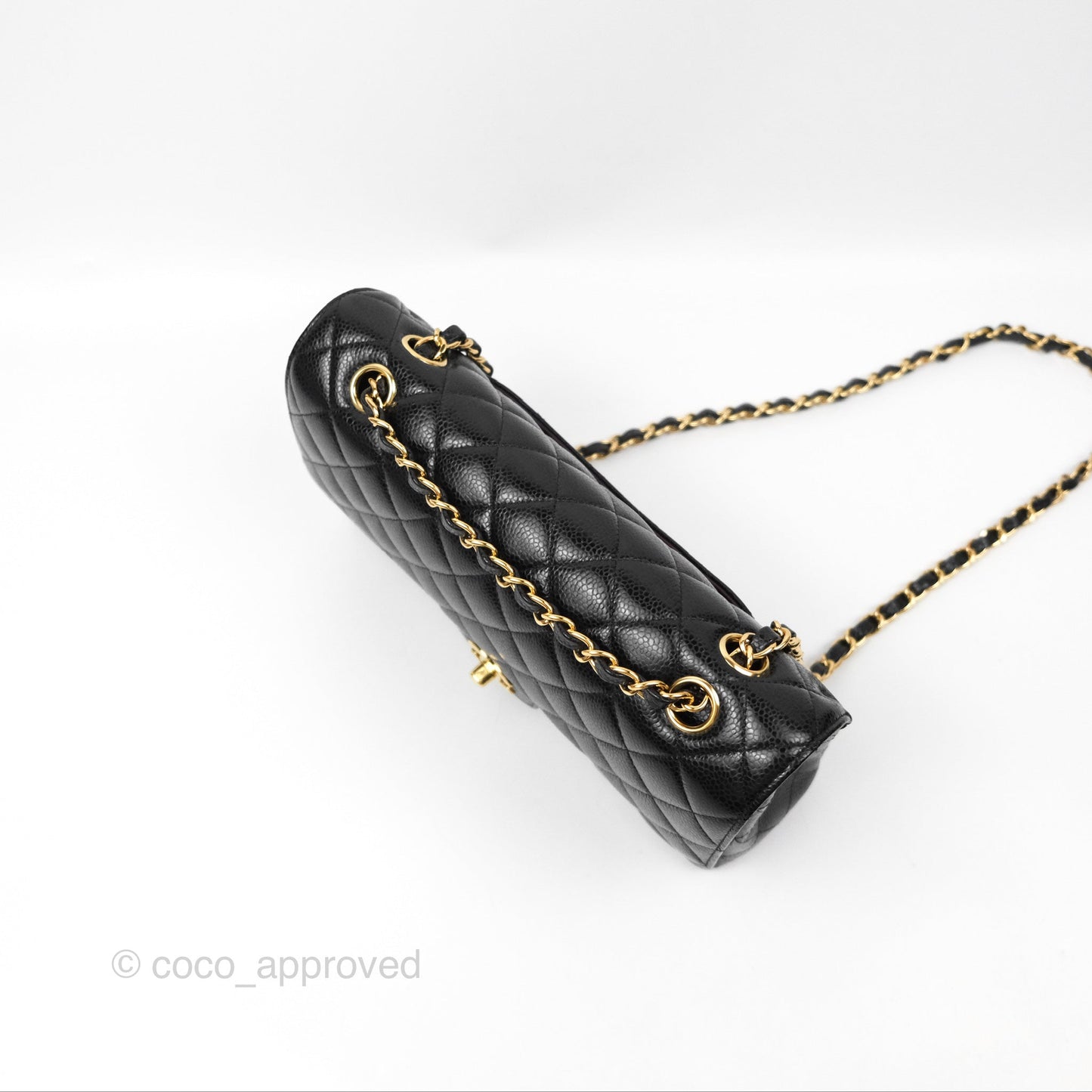 Chanel Classic M/L Medium Flap Quilted Black Caviar Gold Hardware