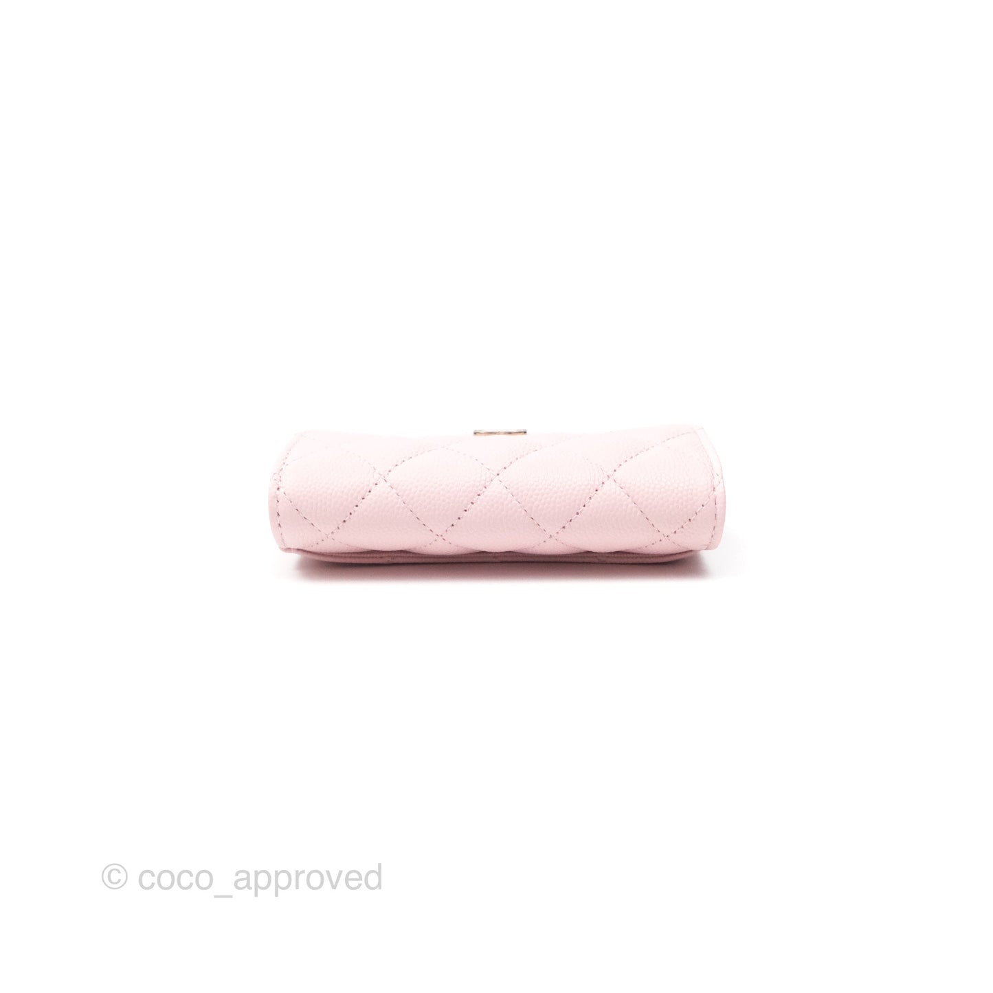 Chanel Quilted Flap Card Holder Caviar Pink Gold Hardware