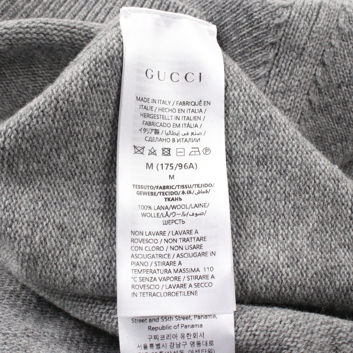 Luxury Gucci Trending 2025 Intarsia Knit Crew neck Wool Gray