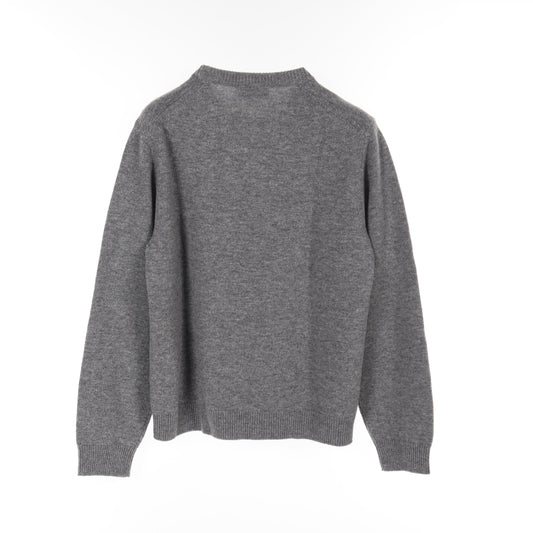 Luxury Gucci Trending 2025 Intarsia Knit Crew neck Wool Gray