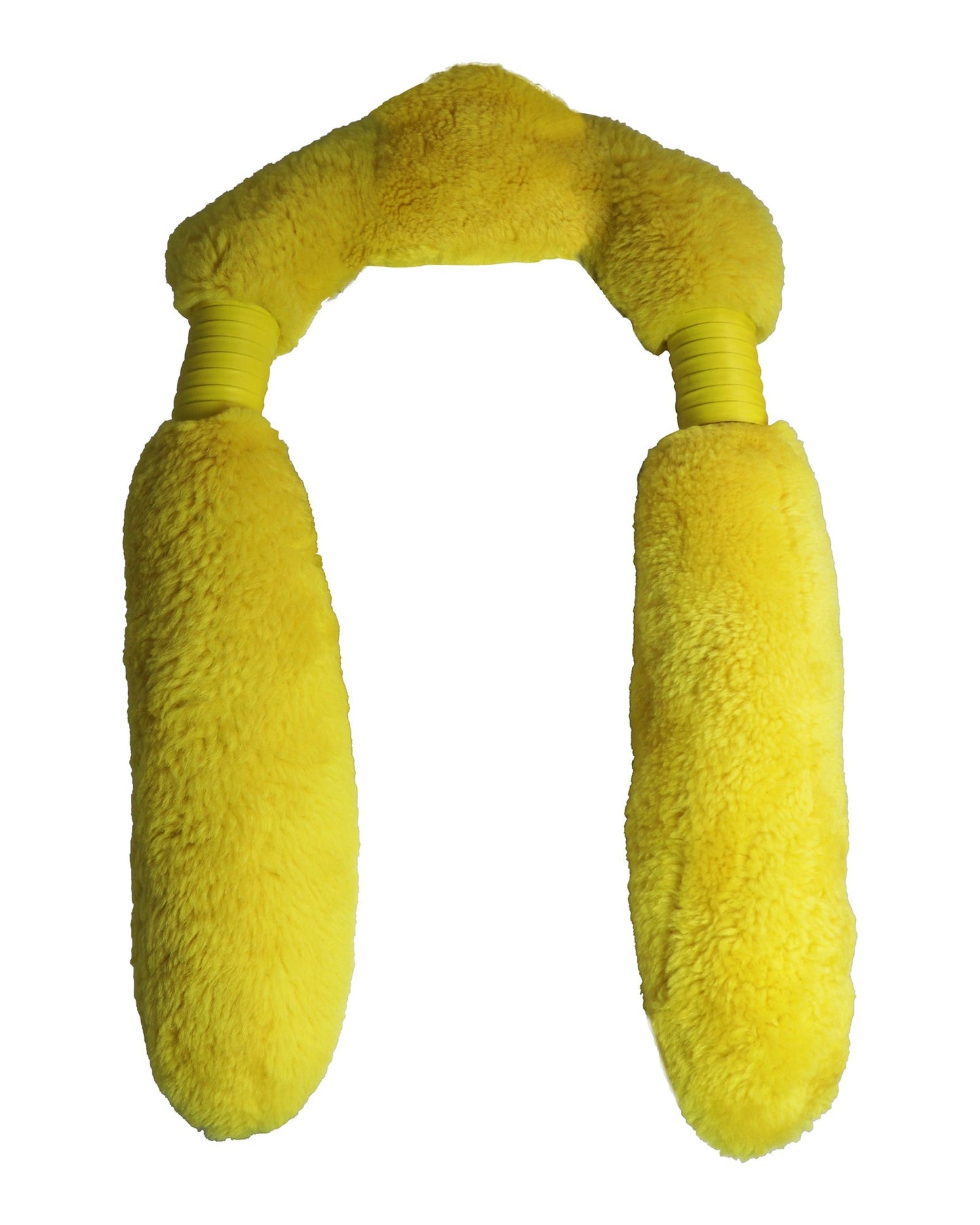 Luxury Bottega Veneta Leather-Trimmed Scarf in Yellow Shearling