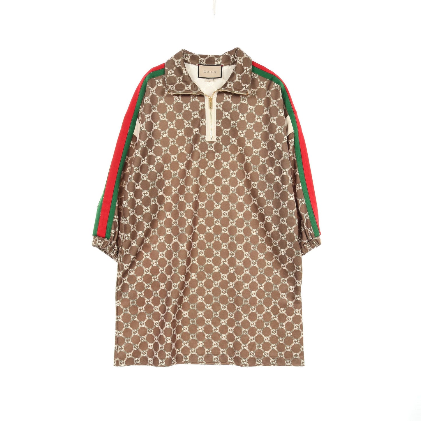 Luxury Gucci Trending 2025 Interlocking G Technical jersey Dress One piece Cotton Brown Multicolor