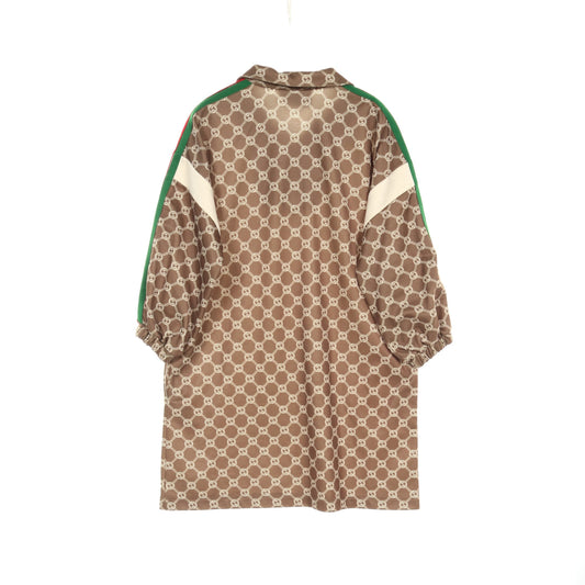 Luxury Gucci Trending 2025 Interlocking G Technical jersey Dress One piece Cotton Brown Multicolor