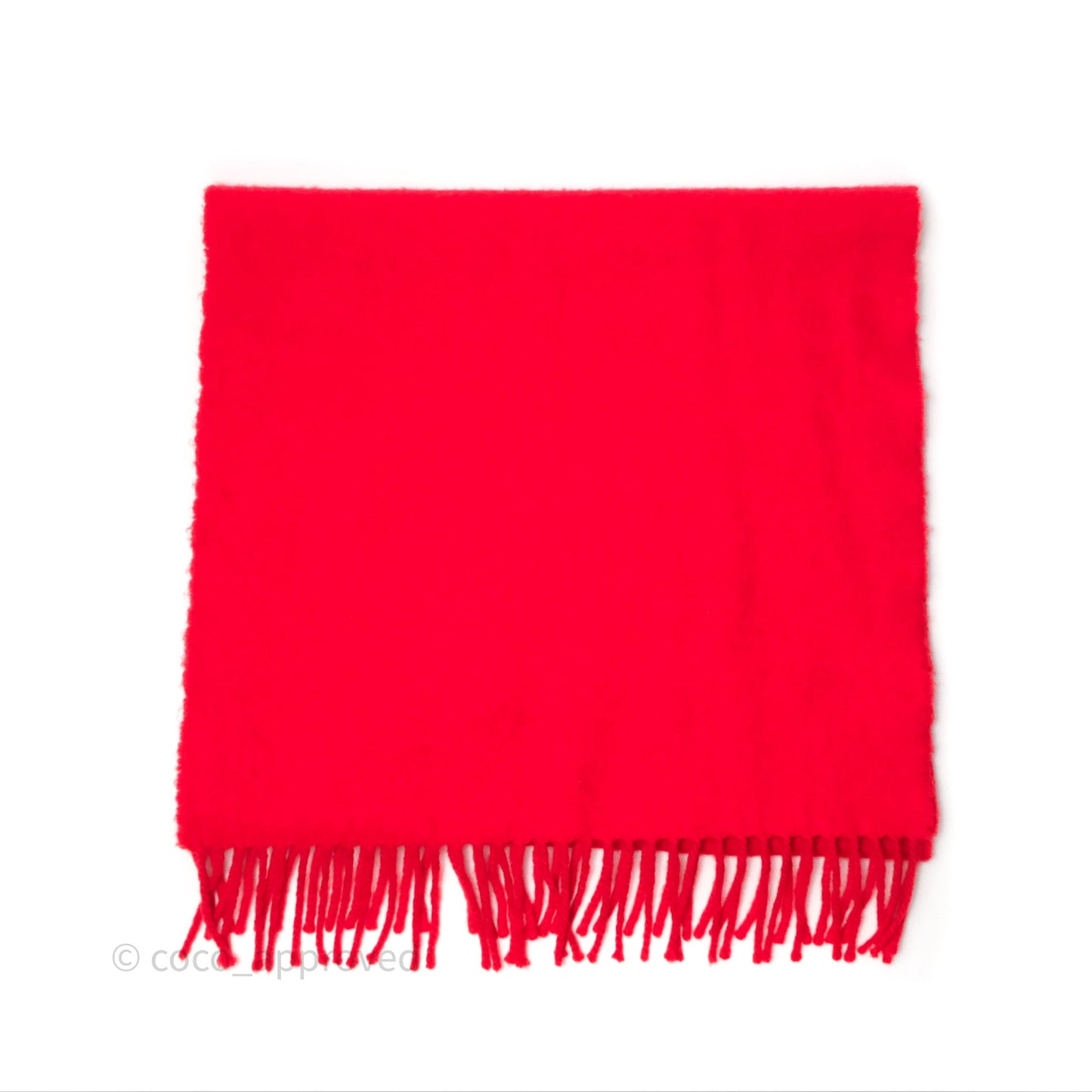 Hermès Cashmere Fringe Muffler Scarf Red